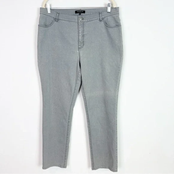 Lafayette 148 New York Gray Straight Leg Jeans - Picture 1 of 5